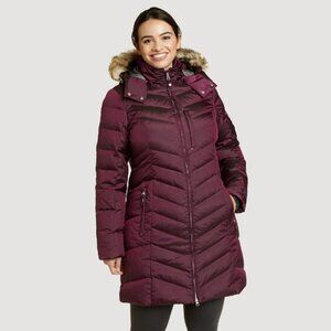Eddie Bauer Women's Sun Valley Hooded Down Parka Dark Plum - 1X